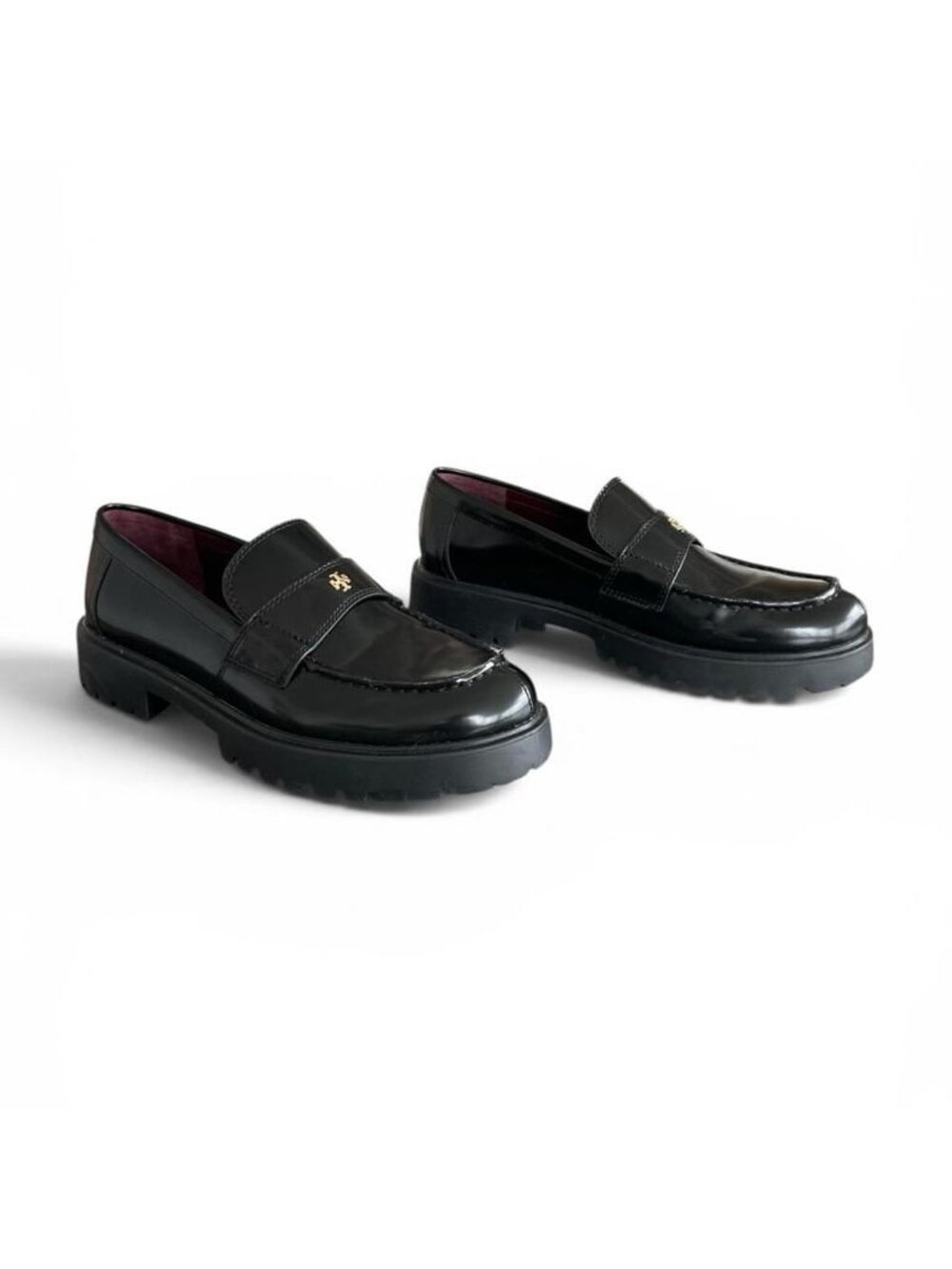 Tory Burch Classic Lug Sole Penny Loafers in Black | Women’s Size 7.5